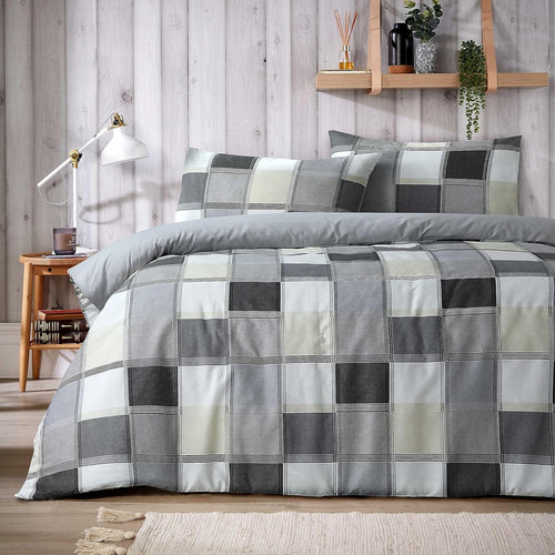 OLIVIA ROCCO Glencoe Check Duvet Cover Set Reversible Polycotton With Pillowcases