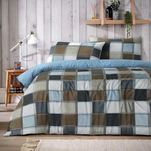 OLIVIA ROCCO Glencoe Check Duvet Cover Set Reversible Polycotton With Pillowcases