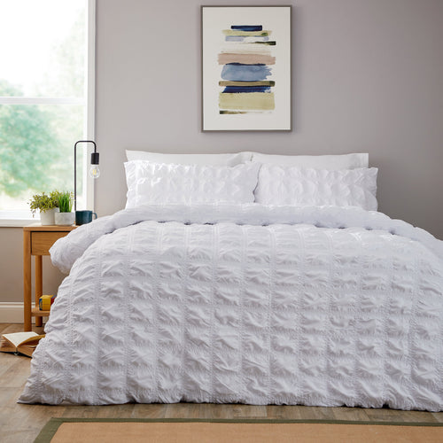 OLIVIA ROCCO Duvet Cover Set Microfibre Quilted White With Pillowcases Easy Care Bedding