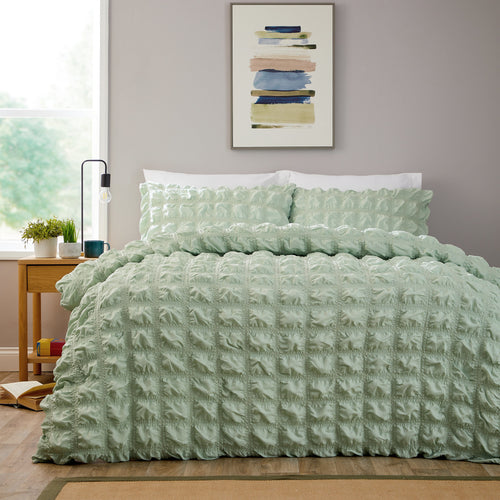 OLIVIA ROCCO Textured Pintuck Ruffles Pleated Microfibre Duvet Cover Set With Pillowcases