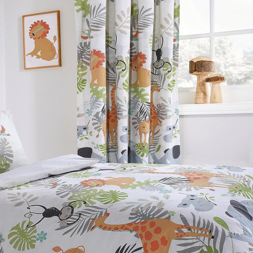 OLIVIA ROCCO Kids Safari Jungle Animal Print Duvet Cover Set With Pillowcase Soft Cosy