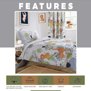 OLIVIA ROCCO Kids Safari Jungle Animal Print Duvet Cover Set With Pillowcase Soft Cosy