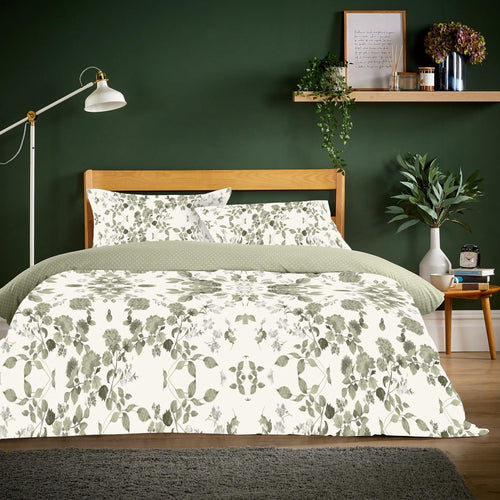 OLIVIA ROCCO Duvet Cover Set Flannel Sage Green With Pillowcases Super Soft Warm Quilt