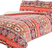 OLIVIA ROCCO Aztec Print Teddy Duvet Set With Reversible Sherpa Fleece Fur Luxurious