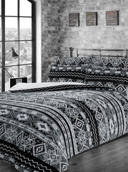 OLIVIA ROCCO Aztec Print Teddy Duvet Set With Reversible Sherpa Fleece Fur Luxurious