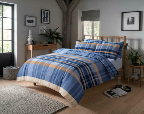 OLIVIA ROCCO Hudson Duvet Set Cotton Rich With Reversible Check Design In Vibrant Colours