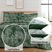 OLIVIA ROCCO Leaf Jacquard Reversible Duvet Cover Sets Grey And Pink Cotton Blend Eco