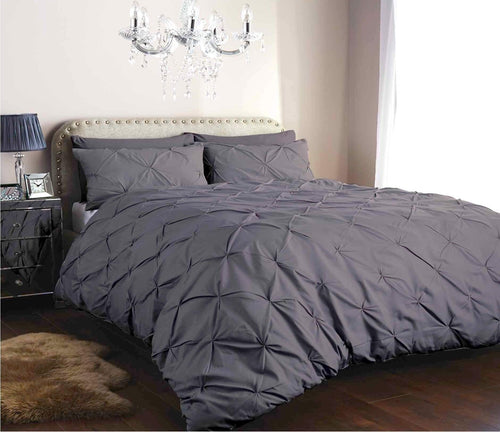 OLIVIA ROCCO Pintuck Duvet Cover Set Cotton Rich Handmade Pinch Pleats OEKO TEX Certified