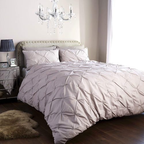 OLIVIA ROCCO Pintuck Duvet Cover Set Cotton Rich Handmade Pinch Pleats OEKO TEX Certified