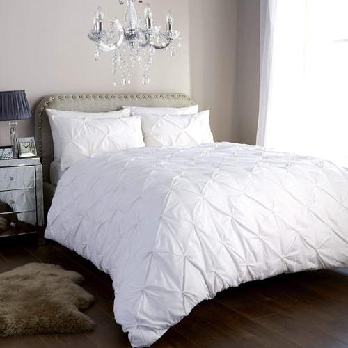 OLIVIA ROCCO Pintuck Duvet Cover Set Cotton Rich Handmade Pinch Pleats OEKO TEX Certified