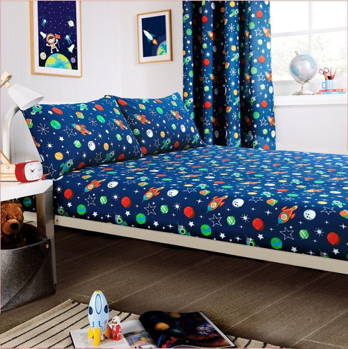 OLIVIA ROCCO Space Explorer Kids Duvet Cover Set With Pillowcase 100% Microfibre Bedroom Refresh Easy-Care Comfort