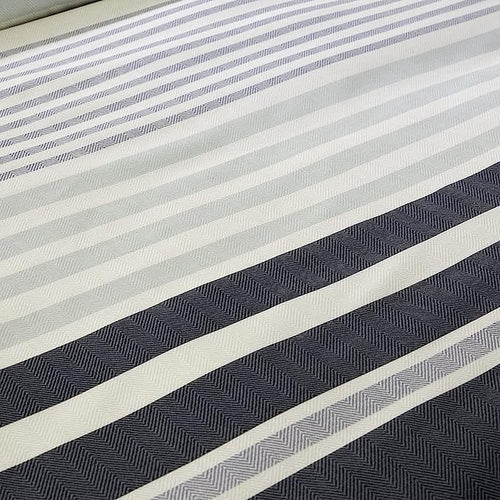 OLIVIA ROCCO Duvet Cover Set Miami Stripes Reversible Hypoallergenic Cotton Blend Grey Super Soft Hotel-Style Finish