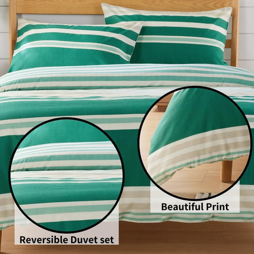 OLIVIA ROCCO Duvet Cover Set Miami Stripes Reversible Hypoallergenic Cotton Blend Grey Super Soft Hotel-Style Finish