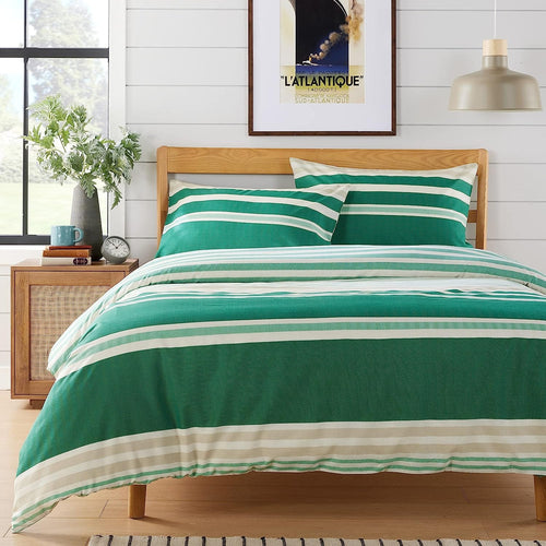 OLIVIA ROCCO Duvet Cover Set Miami Stripes Reversible Hypoallergenic Cotton Blend Grey Super Soft Hotel-Style Finish