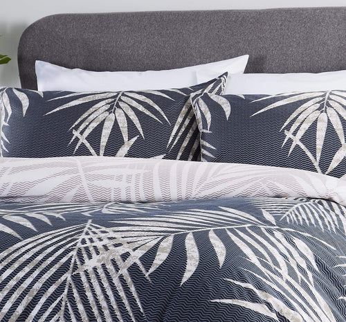OLIVIA ROCCO Tropical Leaf Reversible Duvet Set Cotton Rich Bedding for Single Double