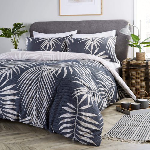 OLIVIA ROCCO Tropical Leaf Reversible Duvet Set Cotton Rich Bedding for Single Double