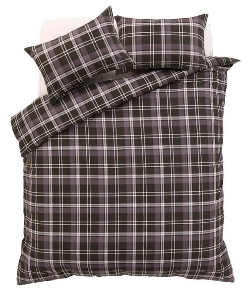 OLIVIA ROCCO Check Pattern Duvet Set Cotton Rich With Pillowcases OEKO-TEX Certified