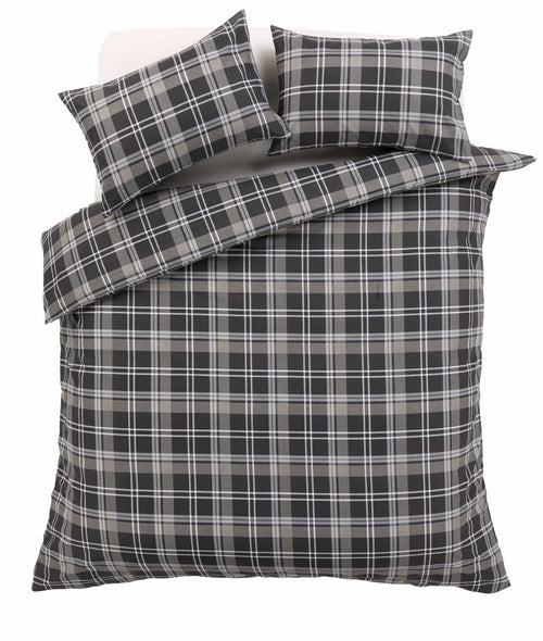OLIVIA ROCCO Check Pattern Duvet Set Cotton Rich With Pillowcases OEKO-TEX Certified