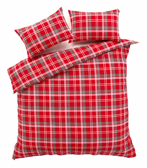 OLIVIA ROCCO Check Pattern Duvet Set Cotton Rich With Pillowcases OEKO-TEX Certified