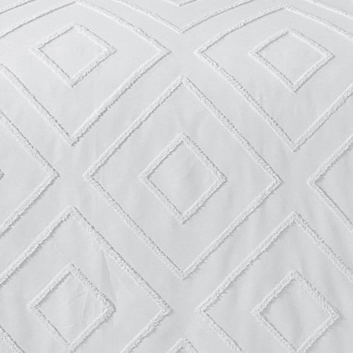 OLIVIA ROCCO Como Tufted Duvet Cover Set With Pillowcases Grey Natural White Easy Care