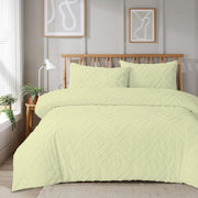 OLIVIA ROCCO Como Tufted Duvet Cover Set With Pillowcases Grey Natural White Easy Care