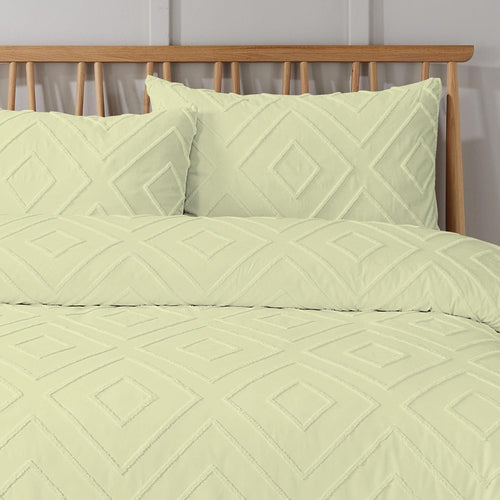 OLIVIA ROCCO Como Tufted Duvet Cover Set With Pillowcases Grey Natural White Easy Care