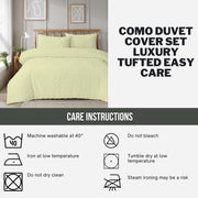 OLIVIA ROCCO Como Tufted Duvet Cover Set With Pillowcases Grey Natural White Easy Care
