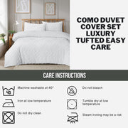 OLIVIA ROCCO Como Tufted Duvet Cover Set With Pillowcases Grey Natural White Easy Care