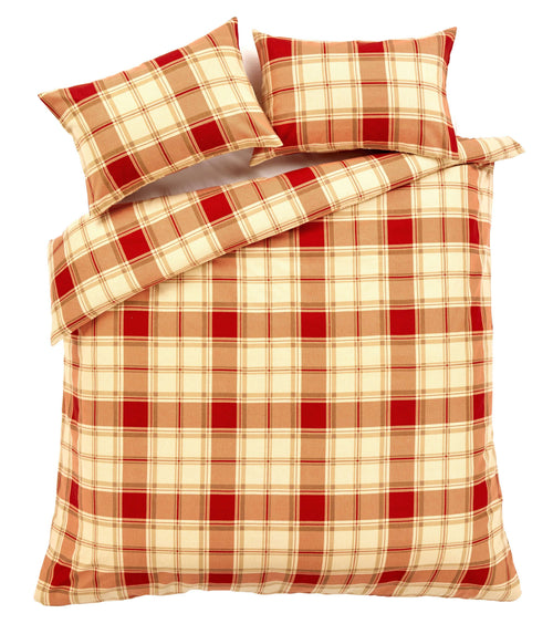 OLIVIA ROCCO Duvet Set Highland Tartan Brushed Cotton Flannel Super Soft OEKO-TEX