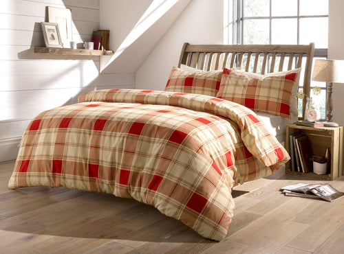 OLIVIA ROCCO Duvet Set Highland Tartan Brushed Cotton Flannel Super Soft OEKO-TEX
