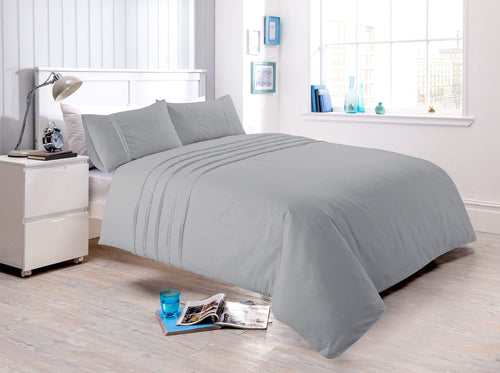 OLIVIA ROCCO Laurent Handmade Pintuck Duvet Set Cotton Rich Blend Super Soft Bedding