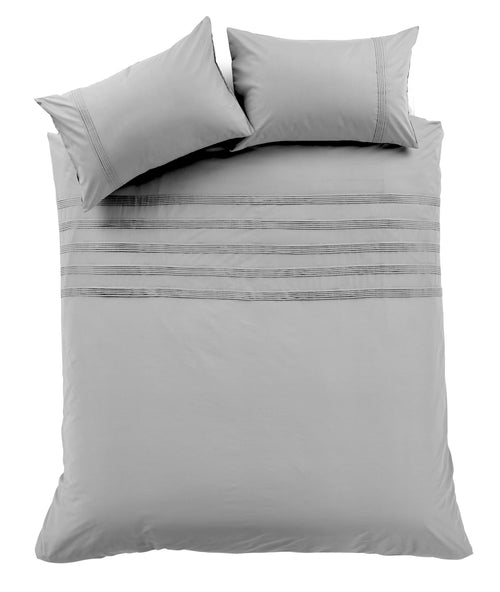 OLIVIA ROCCO Laurent Handmade Pintuck Duvet Set Cotton Rich Blend Super Soft Bedding