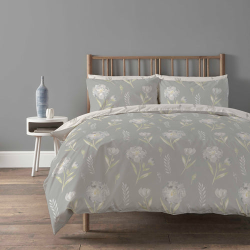 OLIVIA ROCCO Meadow Grey Printed Duvet Cover Set With Pillow Cases Super Soft Easy Care