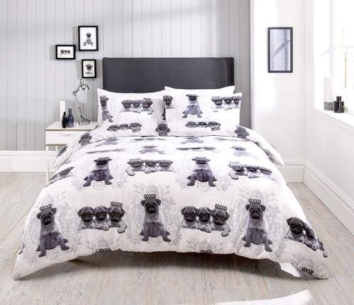 OLIVIA ROCCO Pugs Duvet Cover Set Cotton Rich Bedding With Bold Vibrant Colours Available