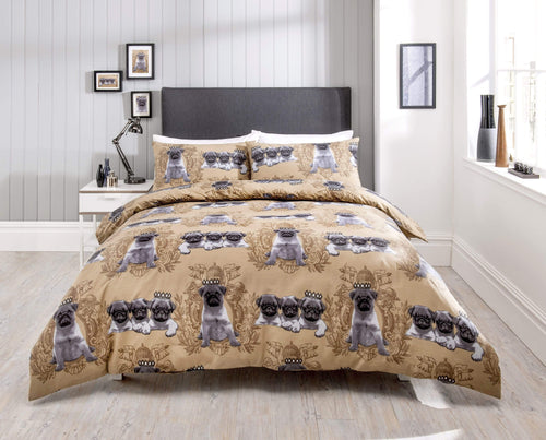 OLIVIA ROCCO Pugs Duvet Cover Set Cotton Rich Bedding With Bold Vibrant Colours Available
