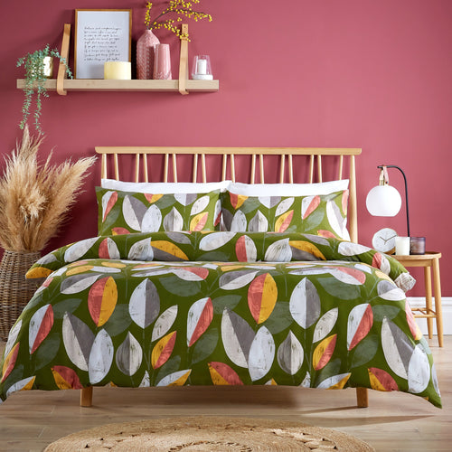 OLIVIA ROCCO Bodenham Leaf Print Duvet Cover Set Easy-Care Cotton Mix Quick Dry Super Soft Hotel-Style Finish