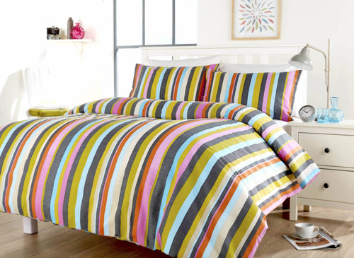 OLIVIA ROCCO Duvet Set Maine Stripe Cotton Rich Luxury Striped Design Single Double King