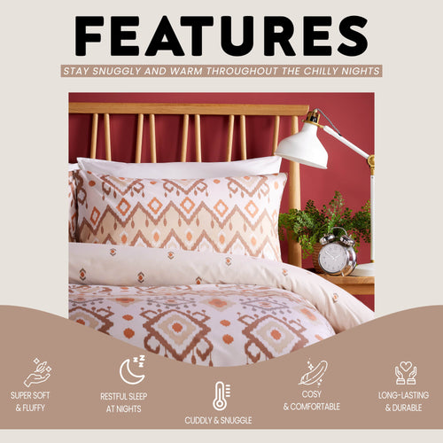 OLIVIA ROCCO Taxila Duvet Cover Set Easy Care Reversible Cotton Mix Super Soft for Everyday Luxury Hotel-Style