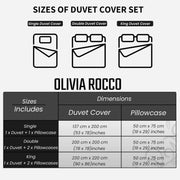 OLIVIA ROCCO Taxila Duvet Cover Set Easy Care Reversible Cotton Mix Super Soft for Everyday Luxury Hotel-Style