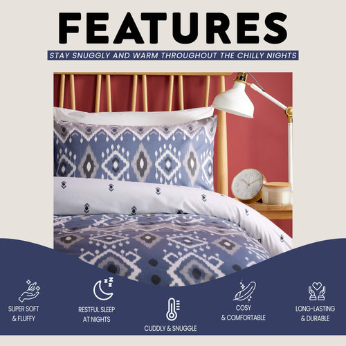 OLIVIA ROCCO Taxila Duvet Cover Set Easy Care Reversible Cotton Mix Super Soft for Everyday Luxury Hotel-Style