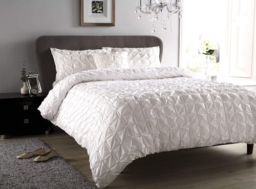 OLIVIA ROCCO Seville Duvet Set Cotton-Rich Luxury With Handmade Pintuck Detailing