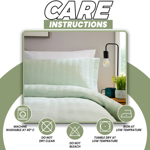 OLIVIA ROCCO Belgravia Sage Green Microfibre Duvet Cover Set With Pillowcases Easy Care