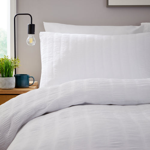 OLIVIA ROCCO Belgravia White Microfibre Duvet Cover Set With Pillowcases Soft Easy Care