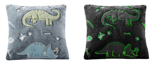 OLIVIA ROCCO Dinosaur Glow In The Dark Teddy Fleece Duvet Set With Bed Throw And Cushion