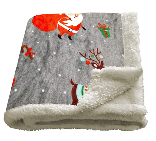 OLIVIA ROCCO Duvet Set Santa Christmas Presents Reversible Teddy Fleece for Everyday Luxury Hotel-Style