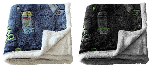 OLIVIA ROCCO Glow In The Dark Teddy Fleece Duvet Set For Kids Winter Warm Cosy Bedding