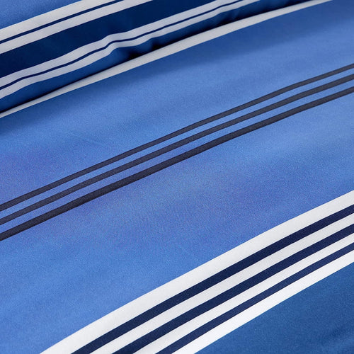 OLIVIA ROCCO Harlow Stripes Blue Duvet Cover Set With Pillowcases Breathable Microfibre for Easy-Care Everyday Luxury