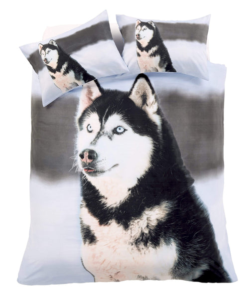 OLIVIA ROCCO Huskey 3D Photo Panel Duvet Set Cotton-Rich Bedding OEKO-TEX Quilt Cover