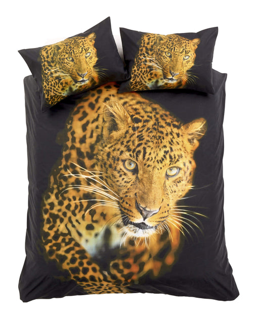 OLIVIA ROCCO Leopard Print 3D Photo Panel Duvet Set Cotton Rich OEKO-TEX Designed