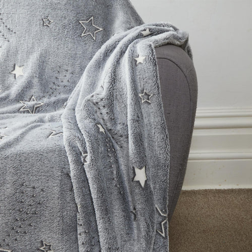 OLIVIA ROCCO Magical Stars Glow In The Dark Teddy Fleece Kids Duvet Set Ultra Soft